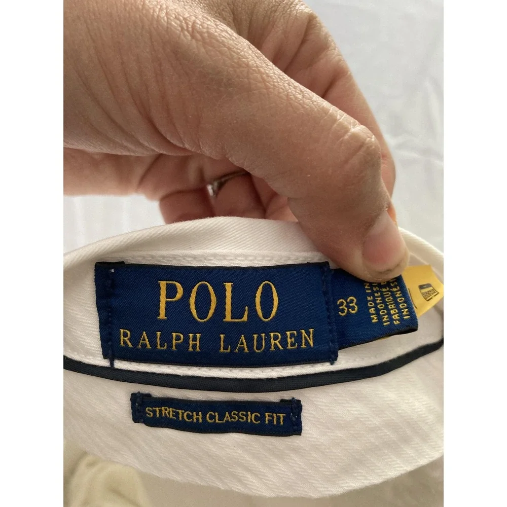 Polo Ralph Lauren Shorts Men 33 White Pony Embroidered Stretch Chino Classic EUC